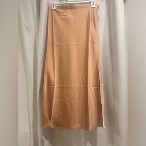 Anthropologie August Sky Sateen MIdi Skirt with side slit. Size L. NWOT